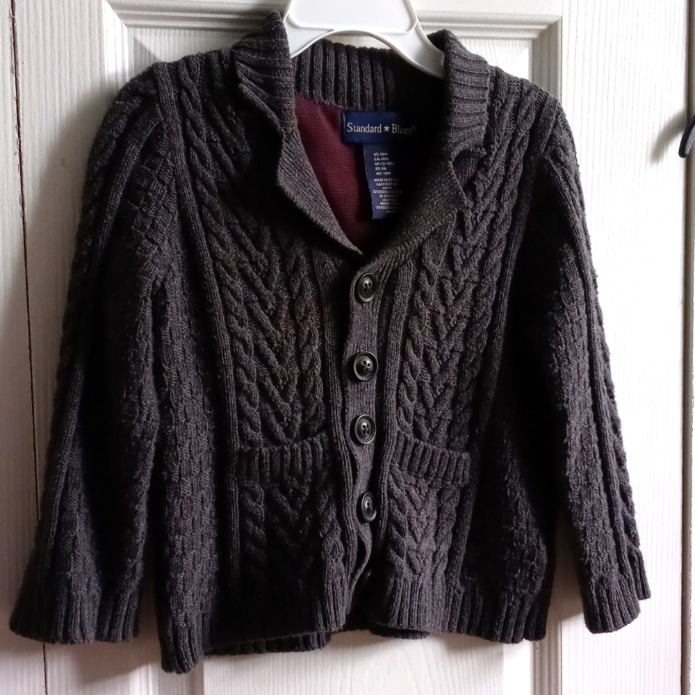 Grey Knitted button down sweater Sz 18 months